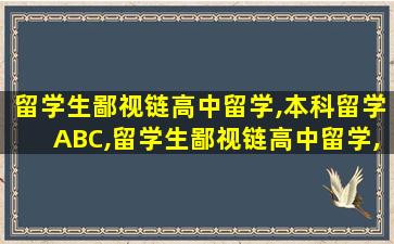 留学生鄙视链高中留学,本科留学ABC,留学生鄙视链高中留学,本科留学 ABC